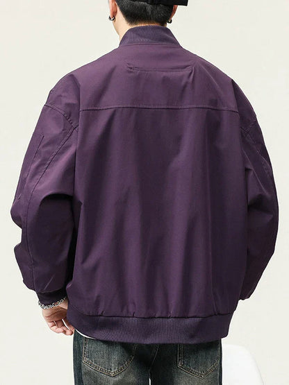 Premium high-street workwear jacket for men in black and purple colours, featuring a sleek, modern silhouette and durable construction.