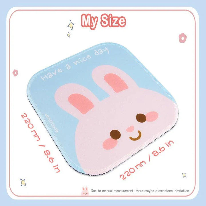 A delightful square mouse pad featuring a cute animal-themed design, providing a smooth and stable surface for comfortable computing