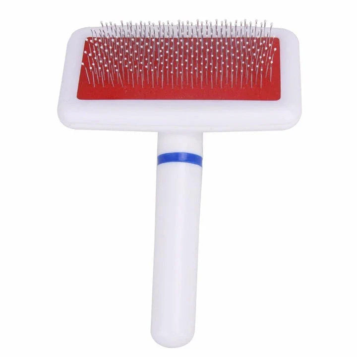 Premium pet grooming brush with stainless steel bristles, designed for gentle yet effective grooming of cats and dogs