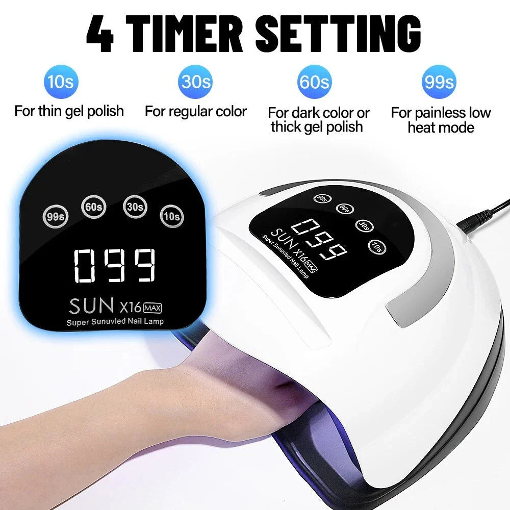 Trendha 320W High Power UV LED Nail Lamp with 4 Timers and Smart Sensor for Salon-Quality Nails at Home