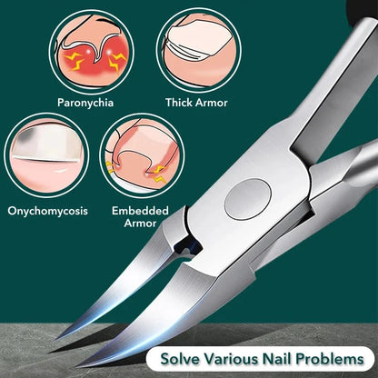 Premium Stainless Steel Toenail Trimmer with Angled Head, Ergonomic Grip, and Protective Storage Tin