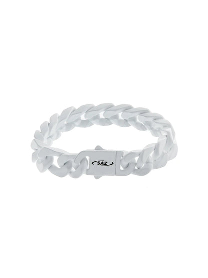 Premium Black Cuban Link Bracelet with Distinctive 3D Buckle - Durable Titanium Steel Construction, Adjustable Size, Eye-Catching Design