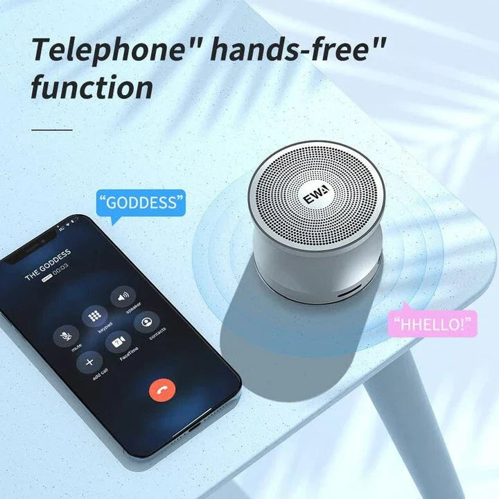 Premium compact Bluetooth speaker with powerful 5W driver, true wireless stereo, and sleek metal casing