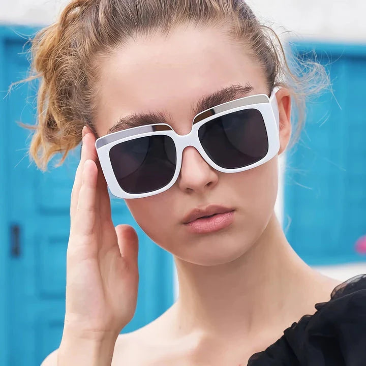 Premium oversized square sunglasses with polycarbonate frames and UV400 protective lenses