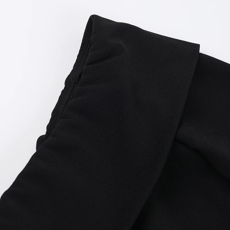 Elegant off-the-shoulder A-line dress for women with slim fit, bell sleeves, and high waist design