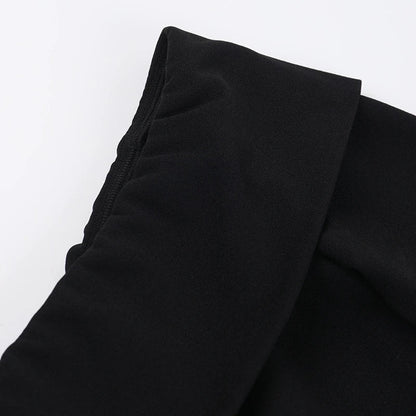 Elegant off-the-shoulder A-line dress for women with slim fit, bell sleeves, and high waist design