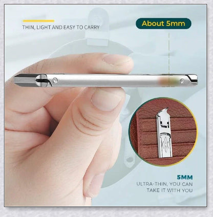 Fold-Away Double-Ended Nail Clipper - Premium British Manicure Set with Stainless Steel Blades and Ergonomic Grip