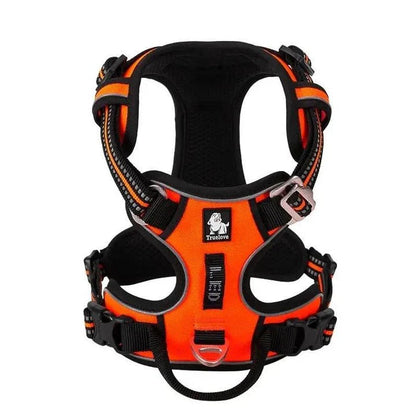 Premium explosion-proof reflective camouflage dog harness with aviation aluminium buckle for enhanced safety and visibility