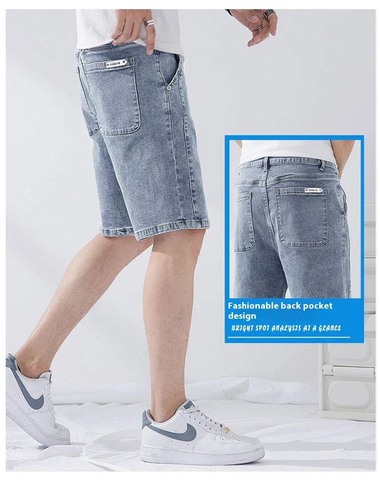 Premium straight-leg capri trousers in black, grey, blue grey, and light blue colours, featuring an elastic waistband and a durable, wrinkle-resistant fabric blend.