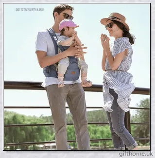 Ergonomic front-facing baby carrier with padded waist strap, lumbar support, and versatile wearing options for comfortable, secure travel with your little one.