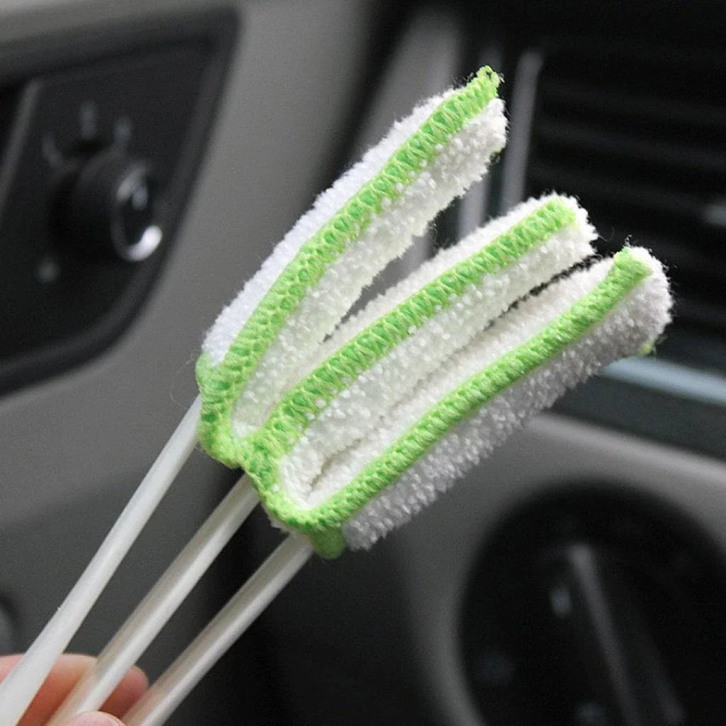 Premium Car Air Vent Duster with Soft Bristles and Microfiber Towel for Thorough Cleaning of Car Air Vents