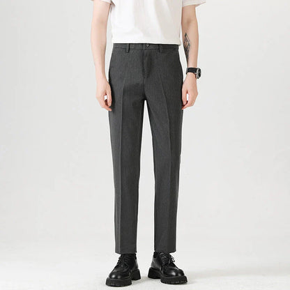 Men's sophisticated stretch trousers with tailored pencil fit, available in a range of classic colours