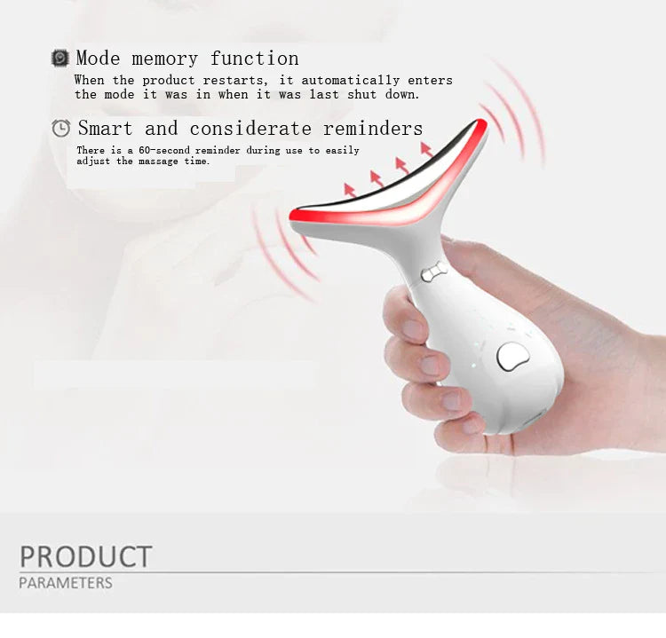Trendha Premium Neck Beauty Device with Vibration Massage and Photon Therapy for Wrinkle Reduction and Skin Rejuvenation
