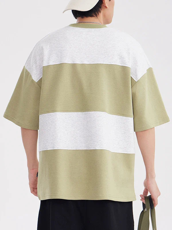 Matcha Green Japanese-inspired retro tops for men, featuring a loose, comfortable fit and a stylish, coordinated look for couples