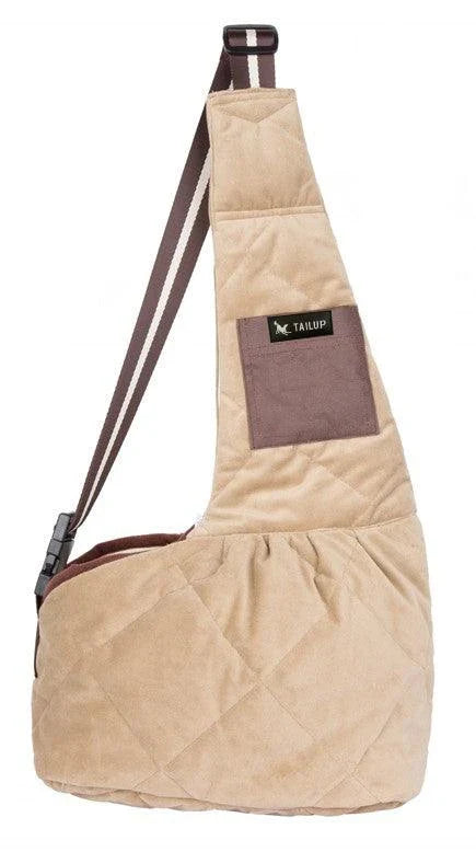 Premium pet carrying sling bag with mesh ventilation, adjustable straps, and reinforced bottom for small dogs and cats up to 6 kg