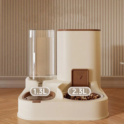 Premium ceramic and polypropylene automatic cat feeder with large capacity water dispenser for effortless pet care