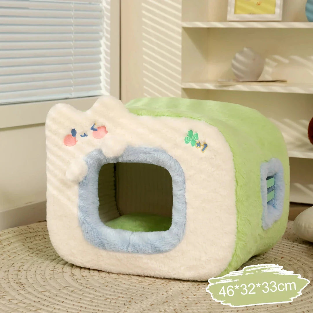A cosy and stylish pet house designed to keep your furry friend warm and comfortable during the winter months.