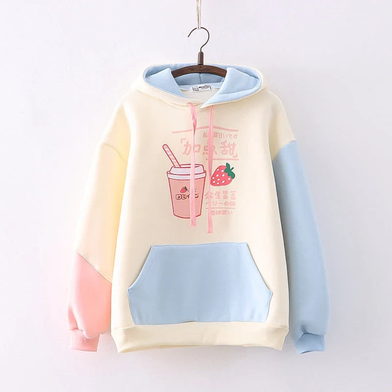 Premium Luxury Hooded Velvet Jumper for Students in White or Beige Velvet
