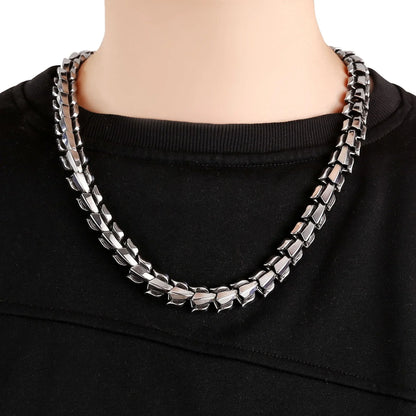 Titanium Steel Men's Necklace with Animal and Zodiac Designs in Steel, Black, and Gold Colors