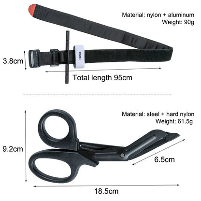 Durable aluminium tactical tourniquet with nylon webbing designed for emergency response and outdoor safety