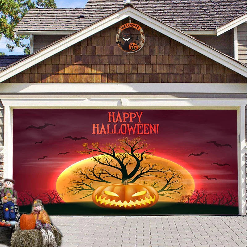 Decorative hanging cloth fabric with geometric abstraction pattern for Halloween party backdrop