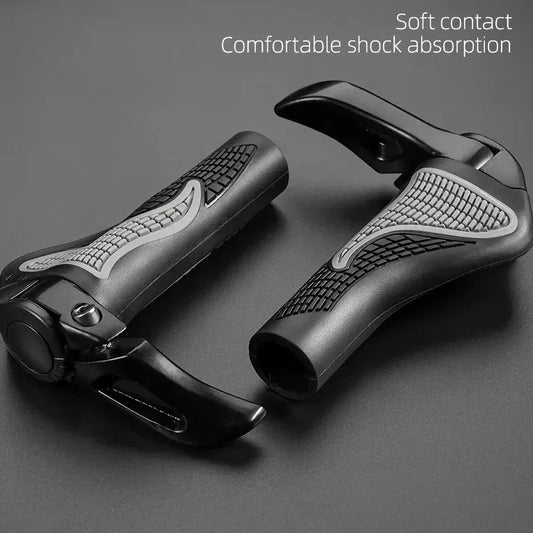 Premium black mountain bike sheep horn grips with adjustable vice handlebar and shock-proof design