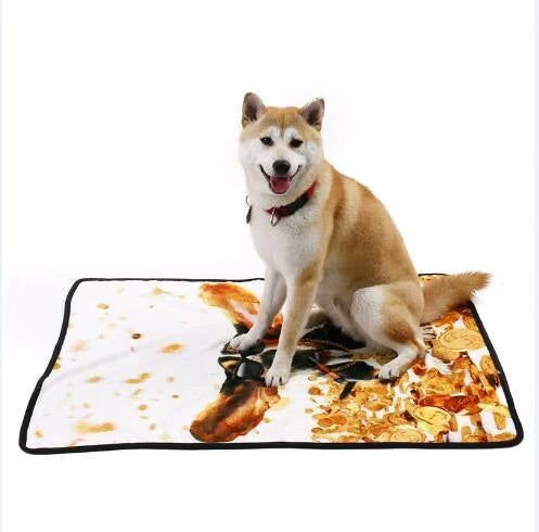 Galaxy-themed pet blanket in starry sky and rich dog colours, available in small, medium, and large sizes