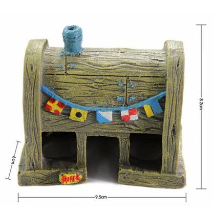 Charming pineapple-shaped aquarium decorations made of premium wood, adding a touch of British elegance to your underwater oasis