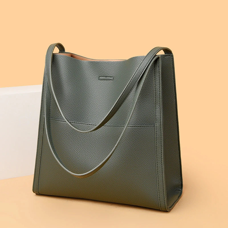 Premium large capacity tote bag for women with three-dimensional pockets, soft PU material, and pillow-shaped design for comfortable commuting