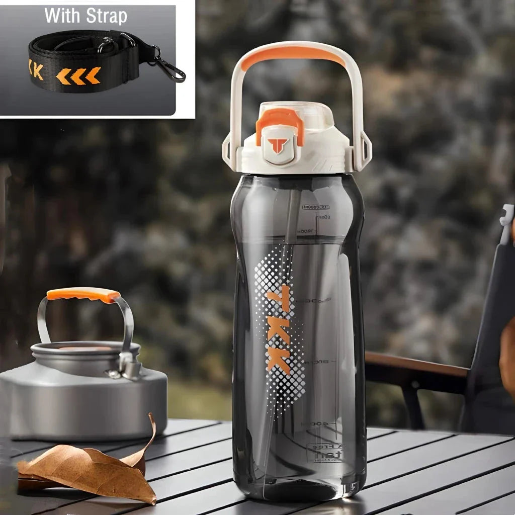 High-quality Tritan water bottle with straw and large capacity for convenient hydration on the go