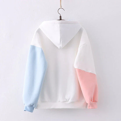 Premium Luxury Hooded Velvet Jumper for Students in White or Beige Velvet