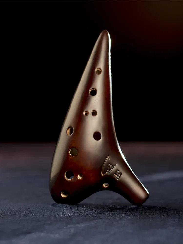 Expertly crafted Fengya Alto C Smoked 12-Hole Ocarina, a premium musical instrument with a rich, resonant tone and exceptional playability