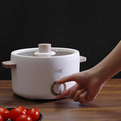 Trendha Compact Multi-Purpose Electric Cooker with Steamer Attachment in White