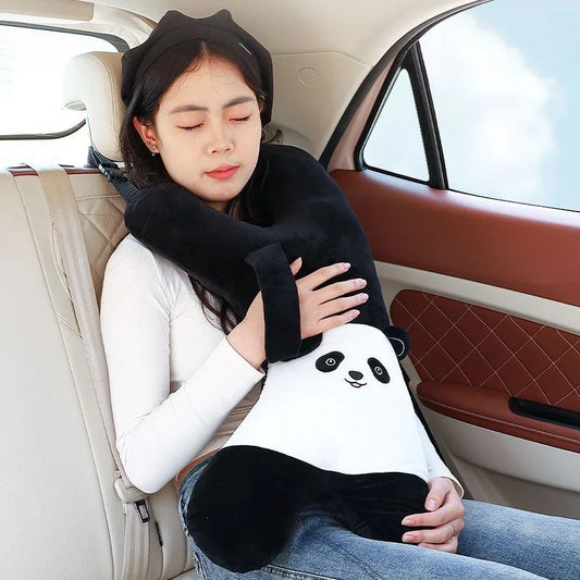 Cosy Y-Shaped Travel Pillow for Kids with Panda Design, Providing Comfort and Support for Long Journeys