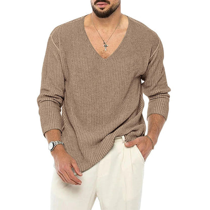 Stylish V-Neck Knitted Sweater for Men in a variety of sophisticated colours, featuring a sleek design and premium acrylic construction.