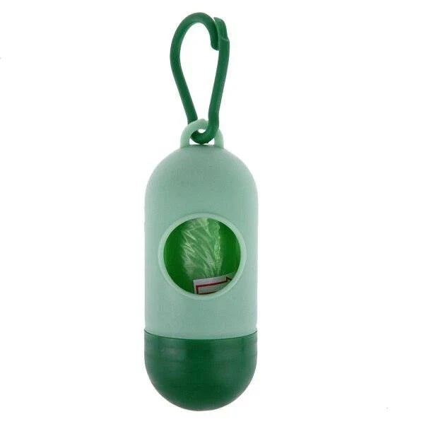 Premium poop waste bags dispenser with compact, discreet design and biodegradable bags for responsible pet waste management