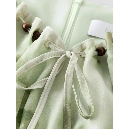 Elegant Chinese-Style Romantic Dress for Women in Creamy-White Colour