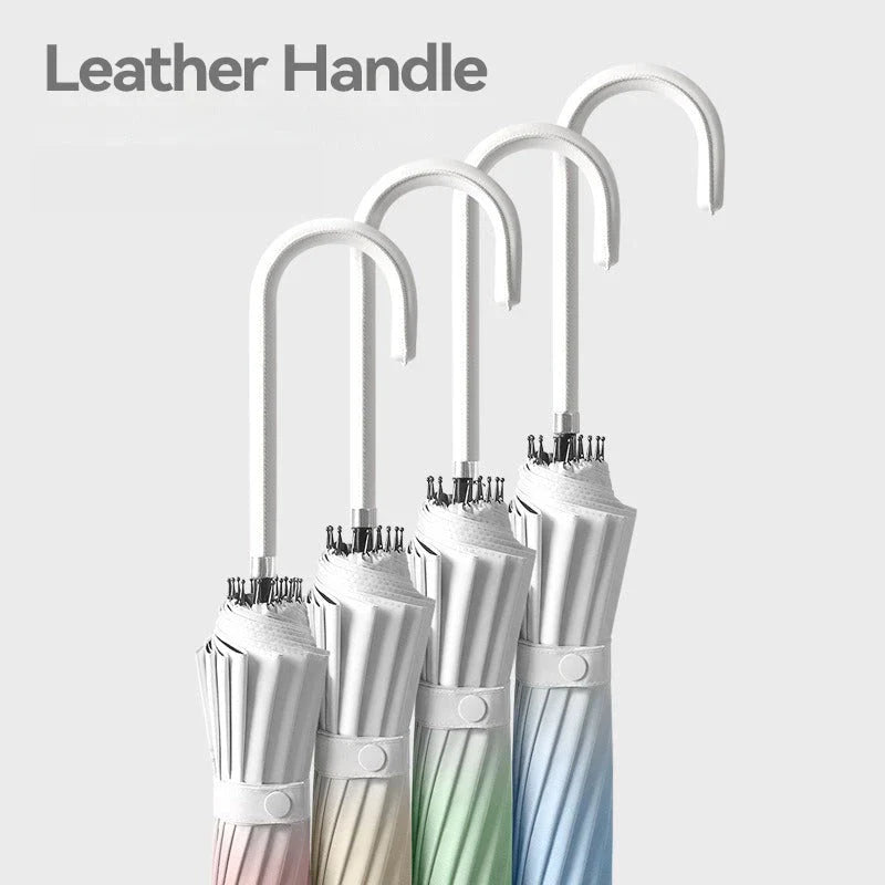 Gradient sun umbrella with durable fiberglass and aluminium construction, providing excellent UV protection and wind resistance for British weather