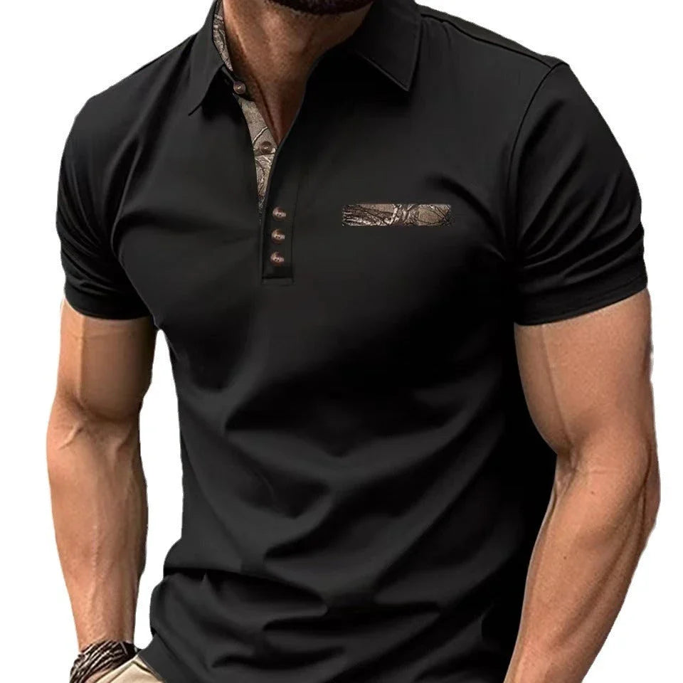 Premium short-sleeve sports shirt for men, featuring a button-down design and breathable, durable polyester fabric
