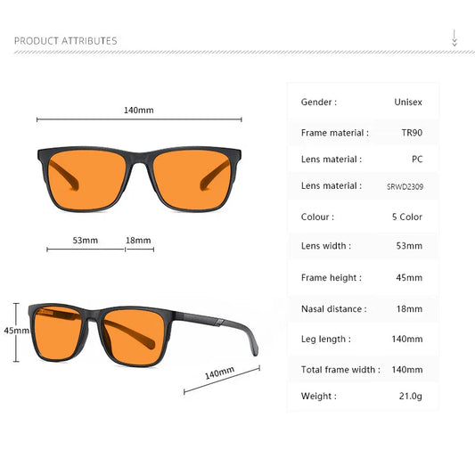 Cross-border Wild 2309 Orange Anti-Blue Light UV Glasses with stylish full-rim frame and protective lenses