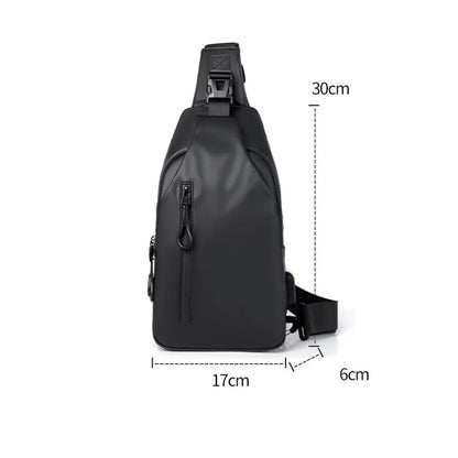 Versatile blue sling crossbody backpack for men with adjustable strap and spacious interior