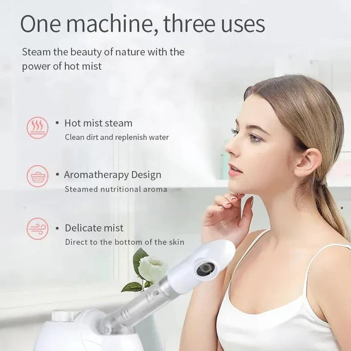 Ozone Nano Facial Steamer & Humidifier - Luxurious at-home spa device for deep cleansing, hydration, and skin rejuvenation