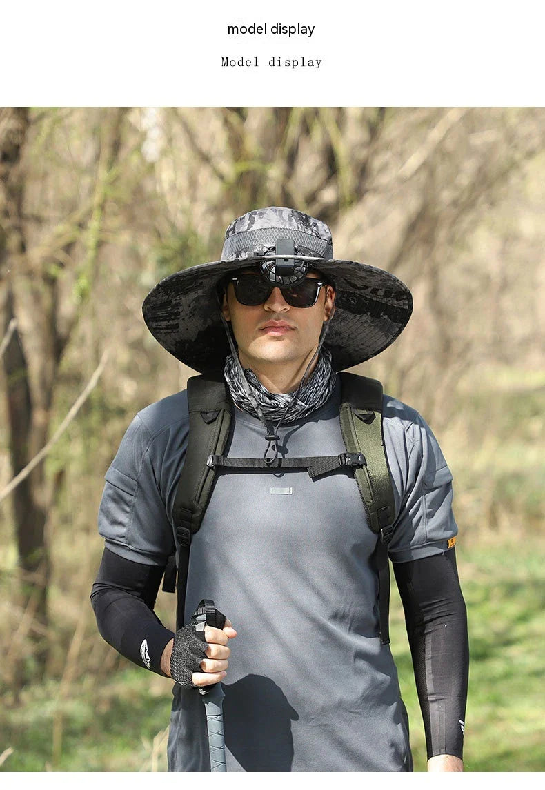 Versatile outdoor sun hat made of premium nylon fabric, providing sun protection and breathability for hiking, climbing, and fishing activities