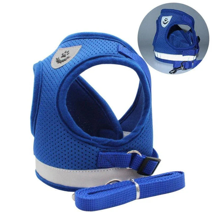 Premium Breathable Pet Harness with Reflective Trim - Comfortable and Durable Design for Outdoor Adventures with Your Pet