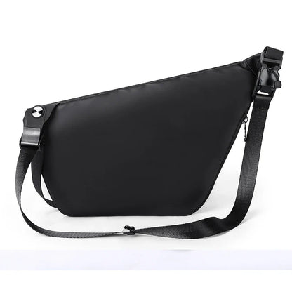 A sleek, sophisticated messenger bag made of premium PU leather, designed for the modern, urbane gentleman in the UK.