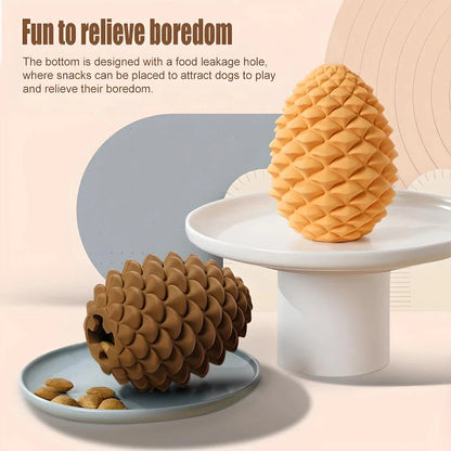 Premium pineapple-shaped interactive dog chew toy made of durable natural rubber