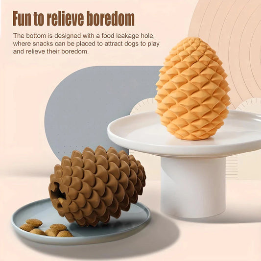 Premium pineapple-shaped interactive dog chew toy made of durable natural rubber