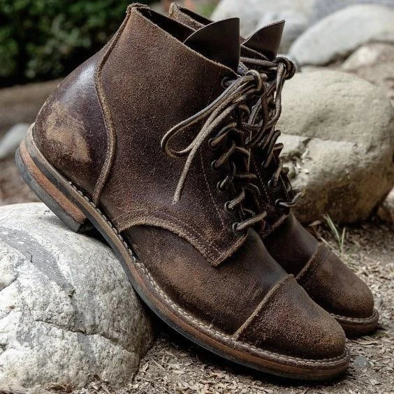 Premium leather motorcycle boots with reinforced toe and durable rubber sole for urban adventures