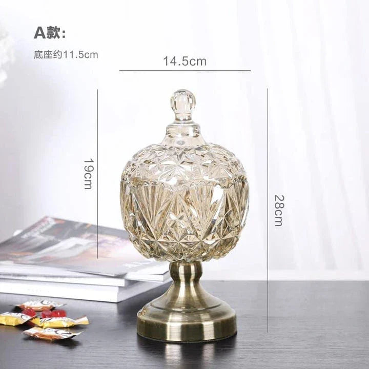 Elegant Nordic-style crystal glass storage pot with minimalist design for organizing kitchen or living space