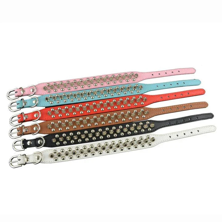 Premium quality PU leather pet collar in various colours and sizes for stylish dogs
